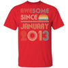 Awesome Since January 2013 Vintage 9th Birthday Gifts Youth Youth Shirt | Teecentury.com
