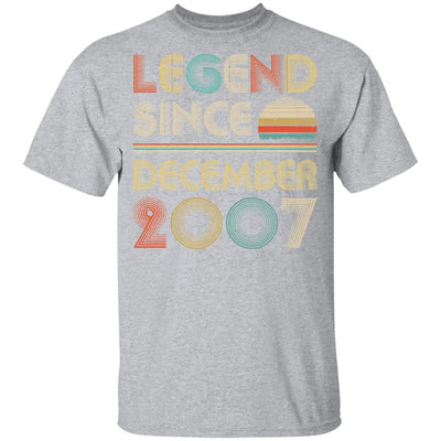 Legend Since December 2007 Vintage 15th Birthday Gifts Youth Youth Shirt | Teecentury.com