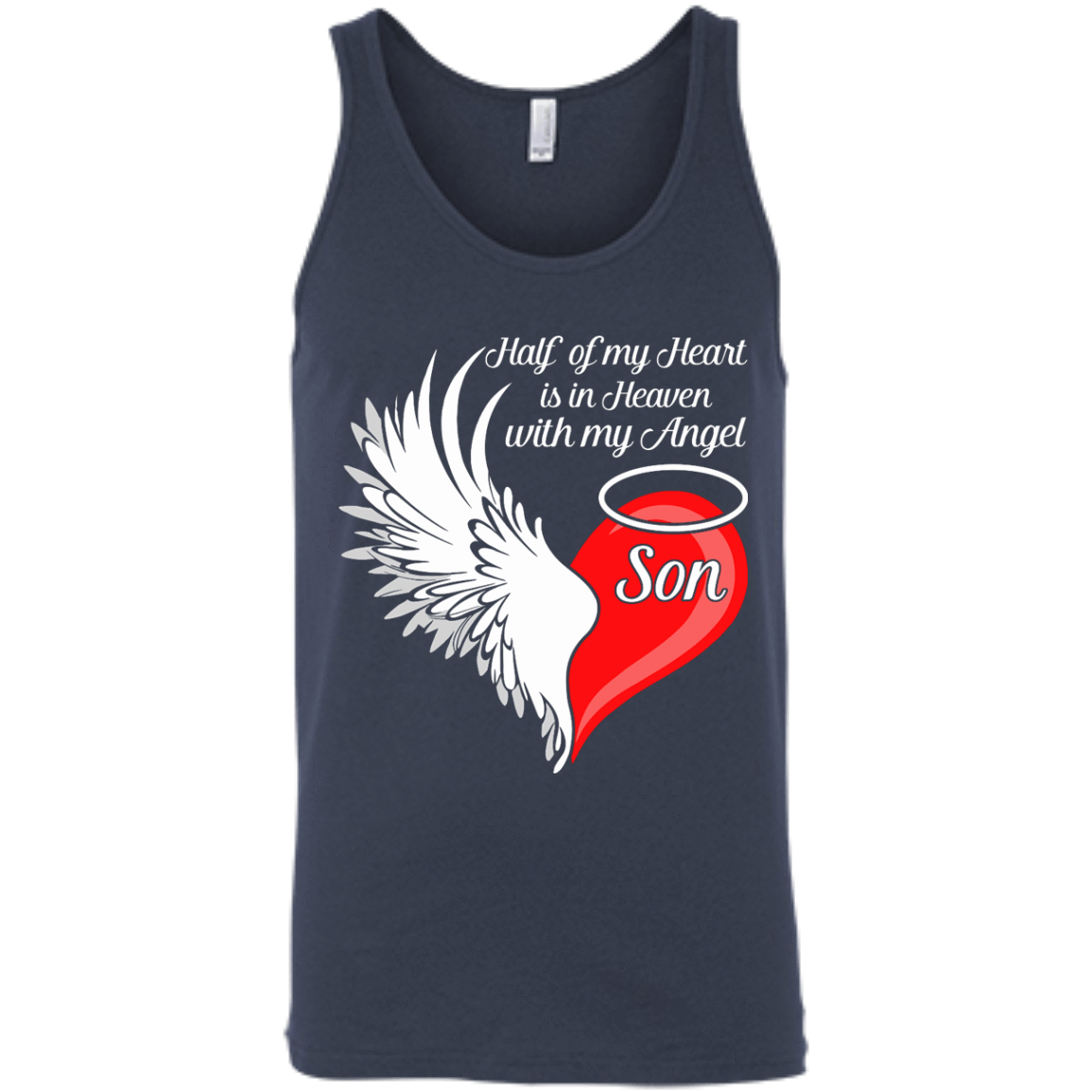 Son Half My Heart Is In Heaven With My Angel T-Shirt & Hoodie | Teecentury.com