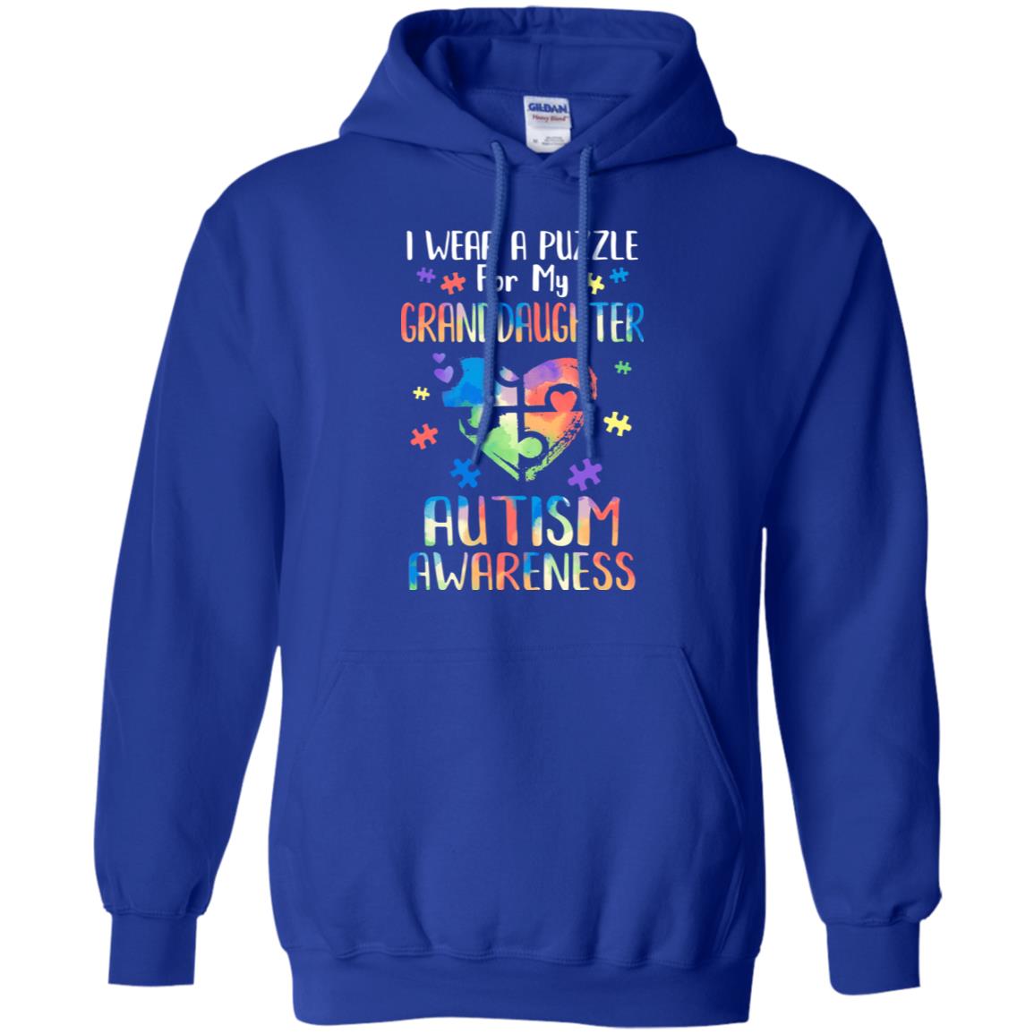 I Wear A Puzzle For My Granddaughter Autism Awareness T-Shirt & Hoodie | Teecentury.com