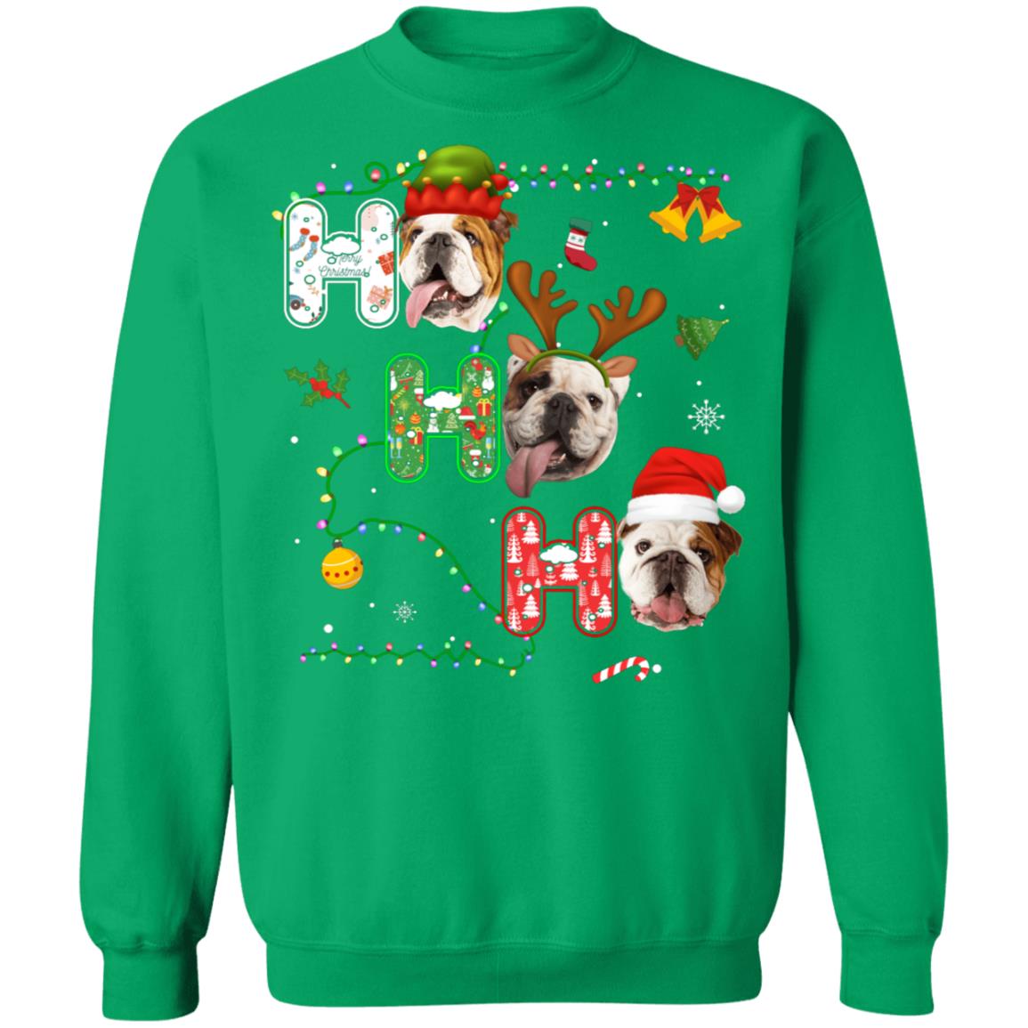 Christmas Ho Ho Ho Bulldog Lover Funny Xmas Gift T-Shirt & Sweatshirt | Teecentury.com