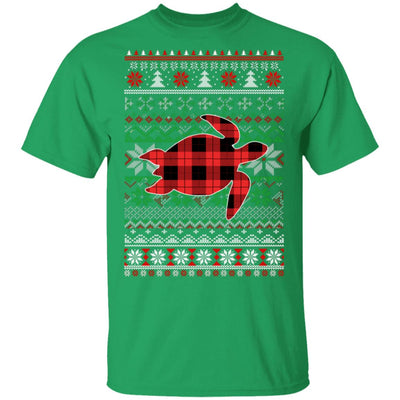 Turtle Red Plaid Ugly Christmas Sweater Funny Gifts T-Shirt & Sweatshirt | Teecentury.com
