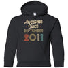 Awesome Since September 2011 Vintage 11th Birthday Gifts Youth Youth Shirt | Teecentury.com