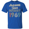 Awesome Since August 1969 Vintage 53th Birthday Gifts T-Shirt & Hoodie | Teecentury.com