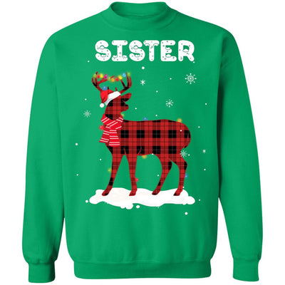 Sister Deer Red Plaid Christmas Family Matching Pajamas T-Shirt & Sweatshirt | Teecentury.com