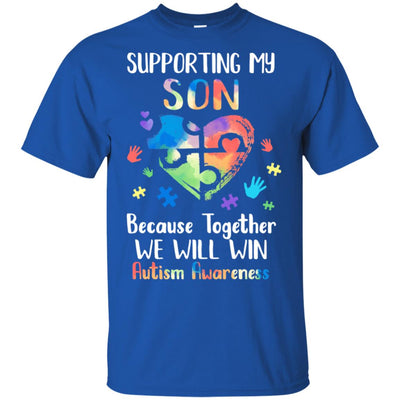 Supporting My Son Puzzle Autism Awareness Month T-Shirt & Hoodie | Teecentury.com