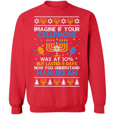 Funny Hanukkah Chanukah Cellphone Menorah Ugly Sweater T-Shirt & Sweatshirt | Teecentury.com