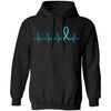 Ovarian Cancer Awareness Teal Ribbon Heartbeat T-Shirt & Hoodie | Teecentury.com