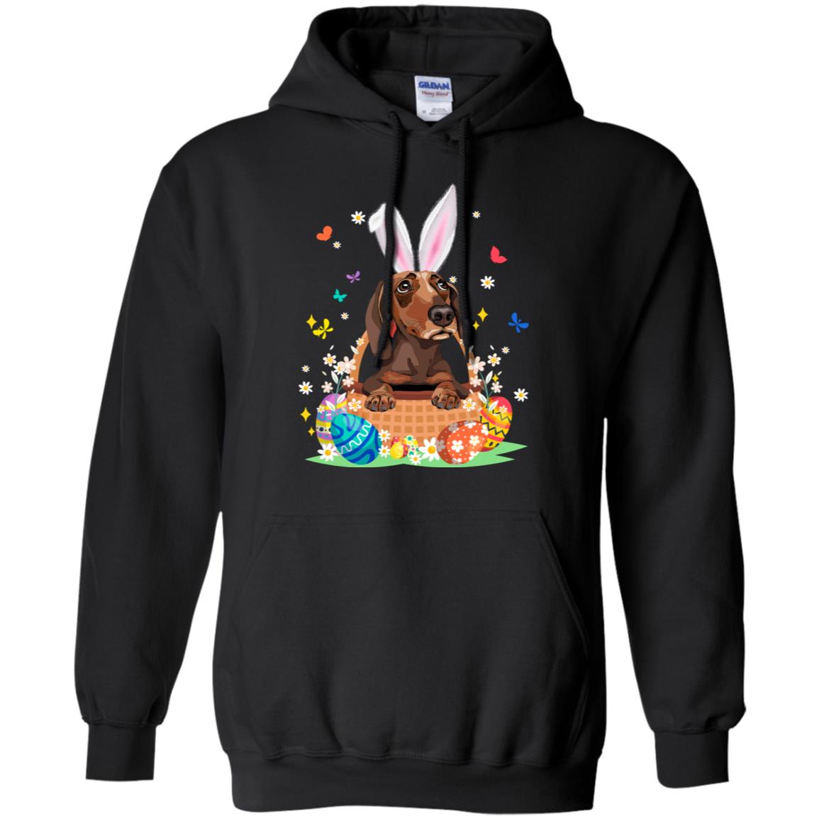 Dachshund Bunny Hat Rabbit Easter Eggs T-Shirt & Hoodie | Teecentury.com