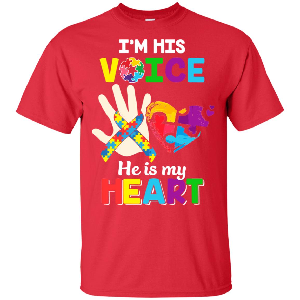 I'm His Voice He Is My Heart Dad Mom Autism Awareness T-Shirt & Hoodie | Teecentury.com