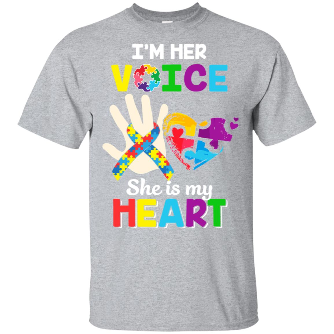 I'm Her Voice She Is My Heart Dad Mom Autism Awareness T-Shirt & Hoodie | Teecentury.com