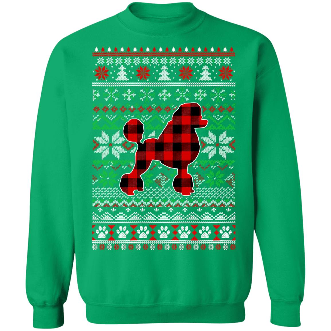 Poodle Red Plaid Ugly Christmas Sweater Gifts T-Shirt & Sweatshirt | Teecentury.com