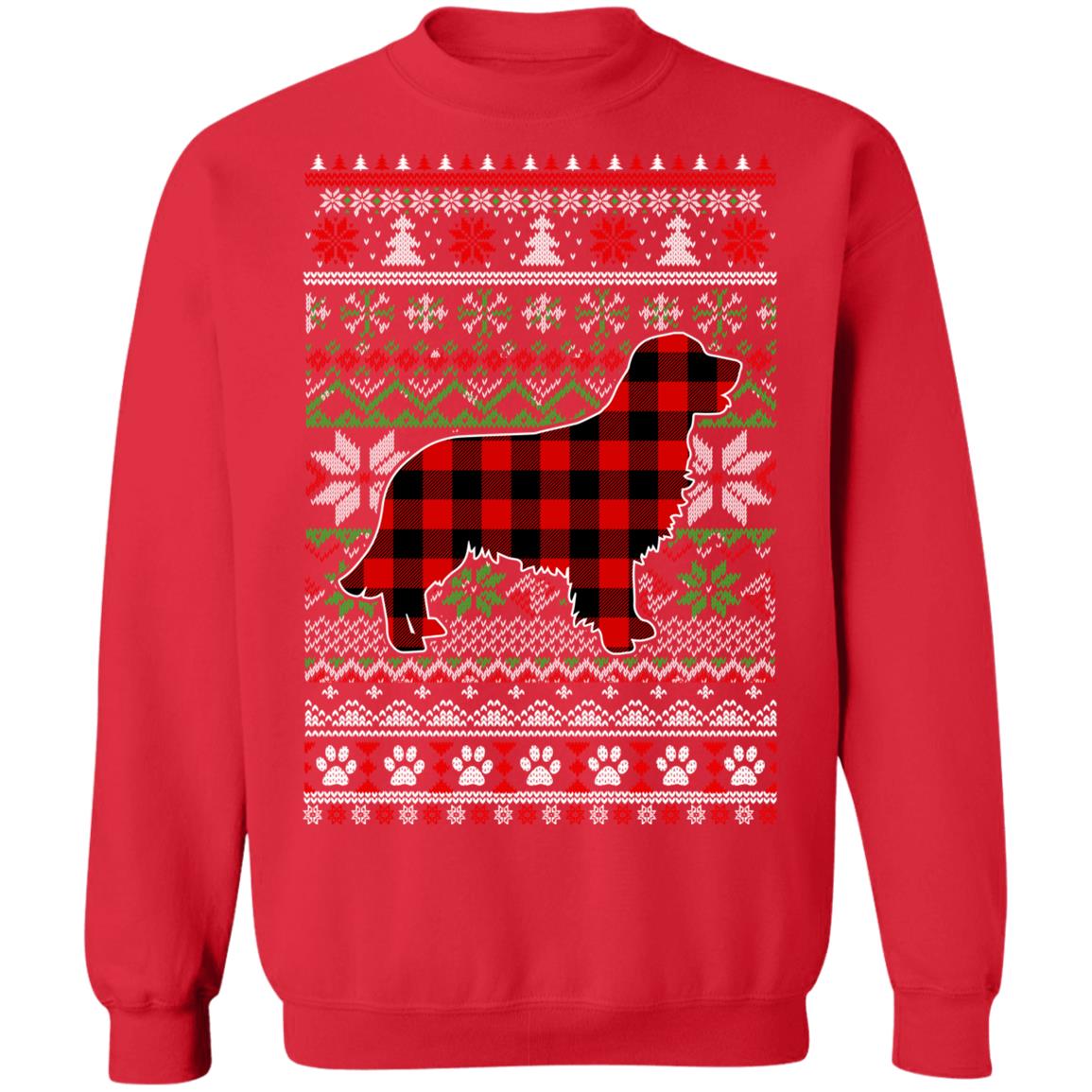 Golden Retriever Red Plaid Ugly Christmas Sweater Gifts T-Shirt & Sweatshirt | Teecentury.com