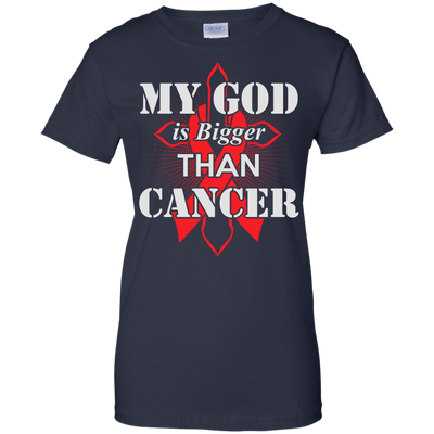 My God Is Bigger Than Cancer Red Awareness Ribbon T-Shirt & Hoodie | Teecentury.com