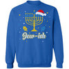 Christmas Ugly Hanukkah Sweater menorah Santa hat Jew-ish T-Shirt & Sweatshirt | Teecentury.com