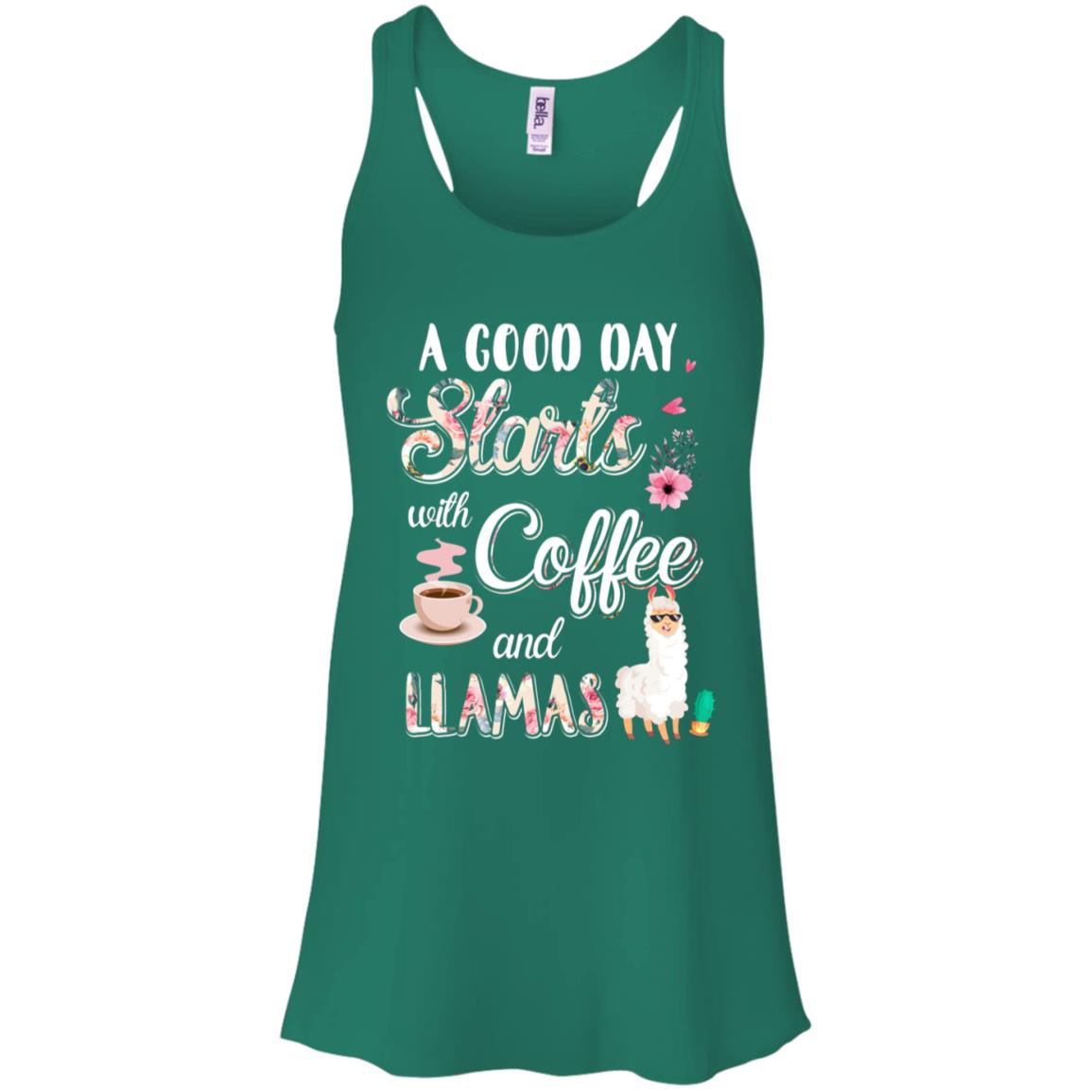 A Good Day Starts With Coffee And Llamas Lover Gift T-Shirt & Tank Top | Teecentury.com