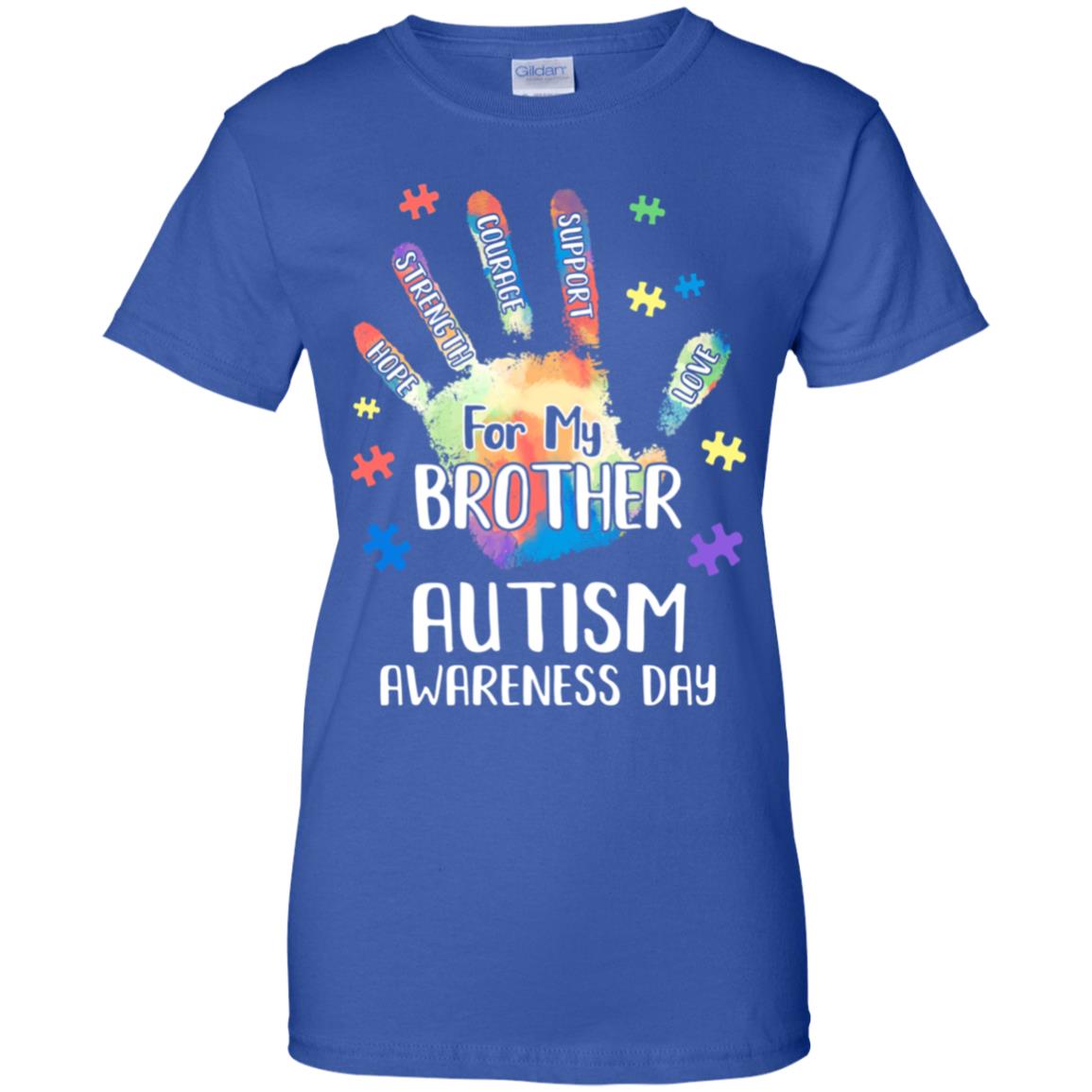 Support Autism Awareness For My Brother Puzzle Gift T-Shirt & Hoodie | Teecentury.com