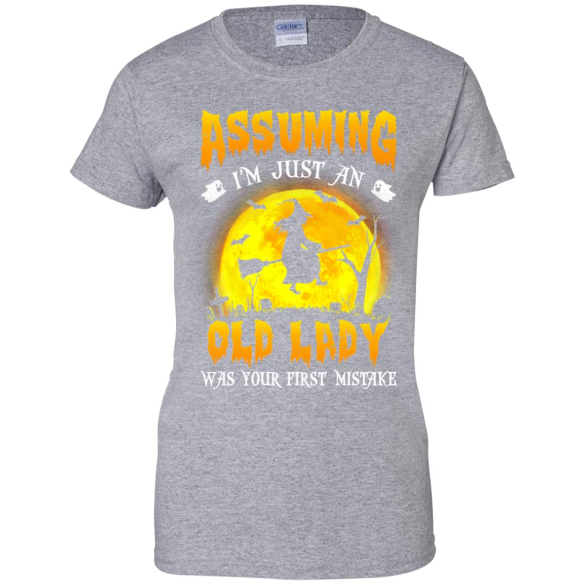 Assuming Im Just An Old Lady Funny Witch Halloween T-Shirt & Hoodie | Teecentury.com