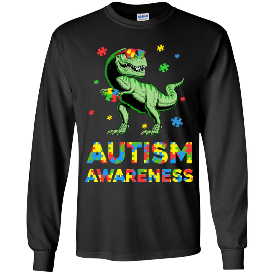 Dinosaur Puzzle Autism Awareness For Boys Girls Youth Youth Shirt | Teecentury.com