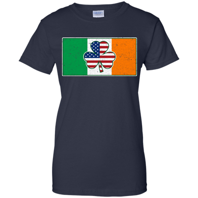 Shamrock Irish Ireland USA American Flag Gift T-Shirt & Hoodie | Teecentury.com