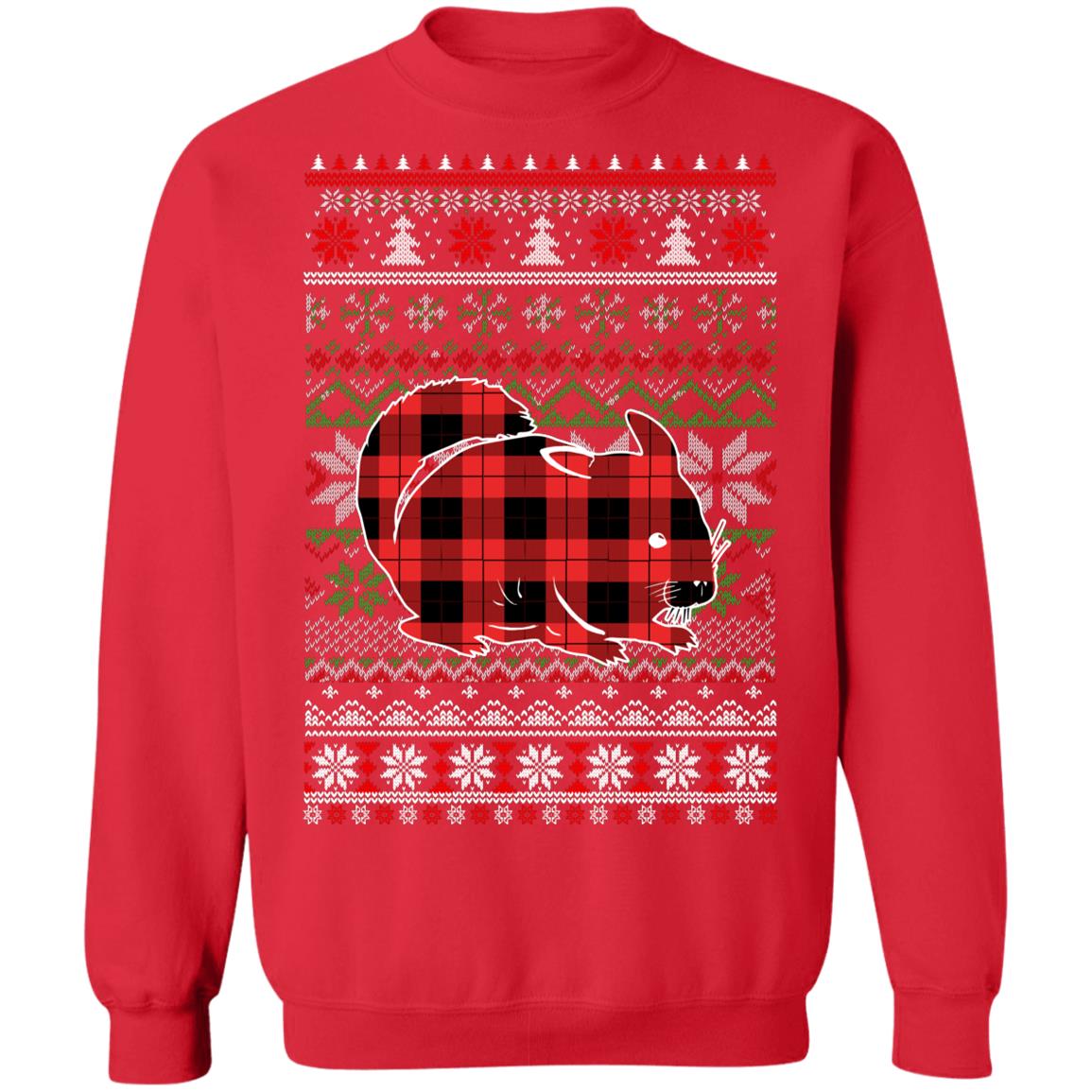 Chinchilla Red Plaid Ugly Christmas Sweater Funny Gifts T-Shirt & Sweatshirt | Teecentury.com