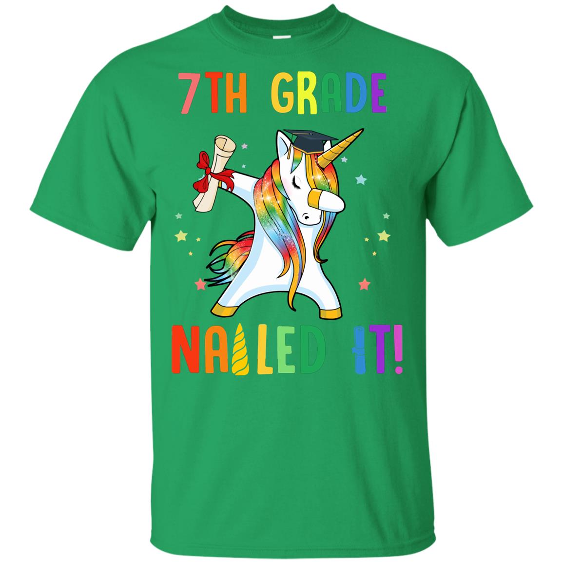 Dabbing 7th Grade Unicorn Nailed It Graduation Class Of 2022 Youth Youth Shirt | Teecentury.com