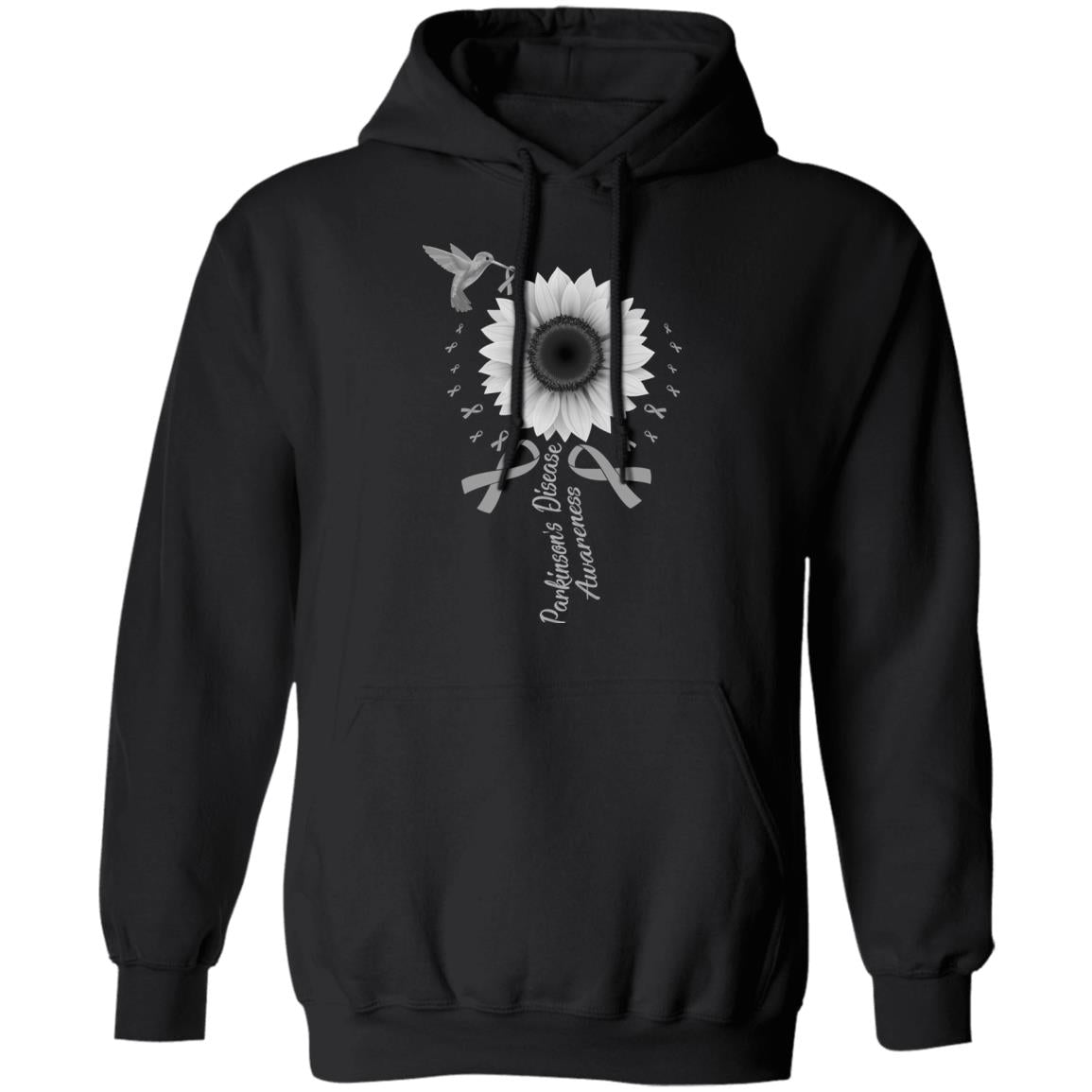 Hummingbird Sunflower Gray Parkinson's Disease Awareness T-Shirt & Hoodie | Teecentury.com