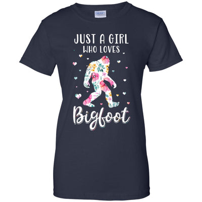 Flower Just A Girls Who Loves Bigfoot T-Shirt & Tank Top | Teecentury.com