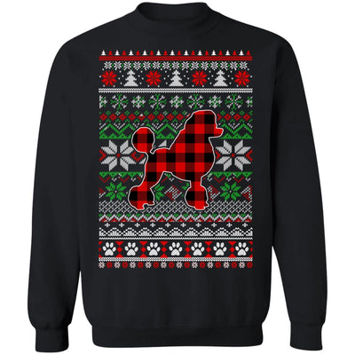 Poodle Red Plaid Ugly Christmas Sweater Gifts T-Shirt & Sweatshirt | Teecentury.com