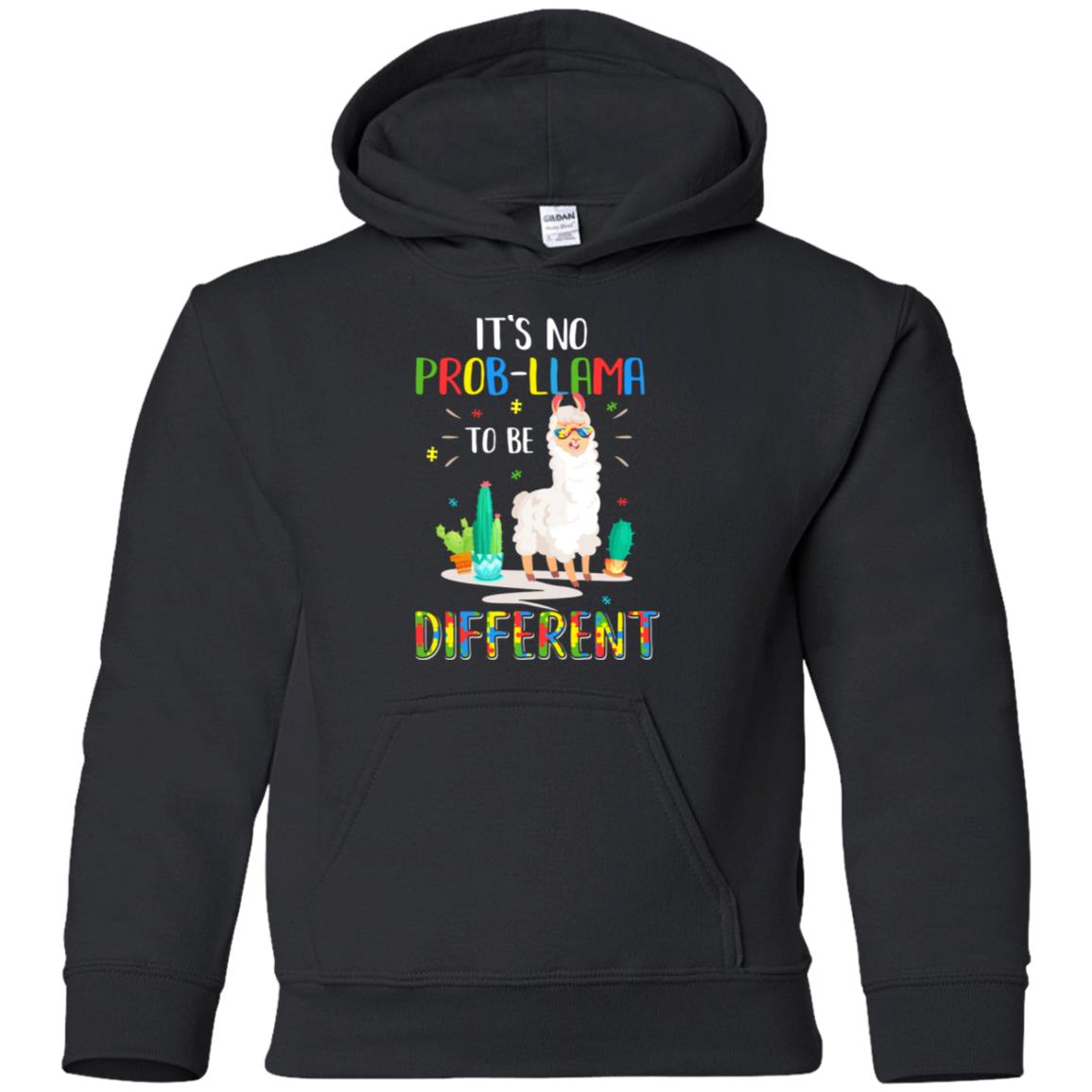 No Prob Llama To Be Different Llama Autism Awareness Gift Youth Youth Shirt | Teecentury.com
