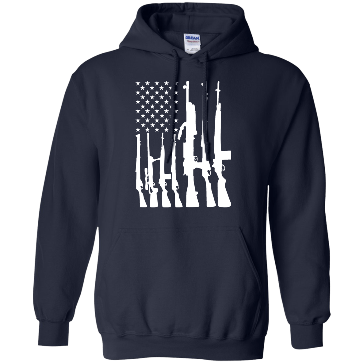 Rifle American Flag Machine Gun Rights T-Shirt & Hoodie | Teecentury.com