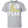Childhood Cancer Awareness Gold Ribbon Faith Over Fear T-Shirt & Hoodie | Teecentury.com