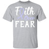 Stomach Cancer Awareness Periwinkle Faith Over Fear T-Shirt & Hoodie | Teecentury.com
