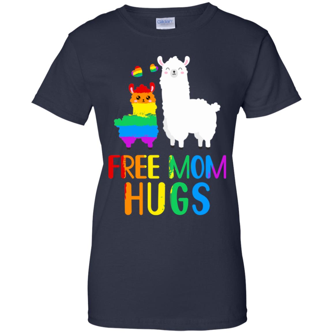 Free Mom Hugs Llama Rainbow Heart LGBT Pride Month T-Shirt & Hoodie | Teecentury.com