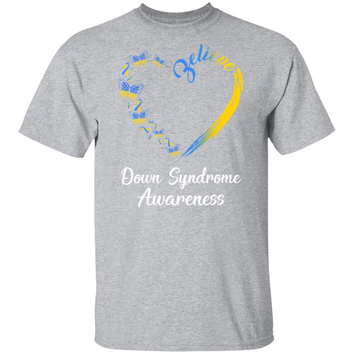 Butterfly Believe Down Syndrome Awareness Ribbon Gifts T-Shirt & Hoodie | Teecentury.com