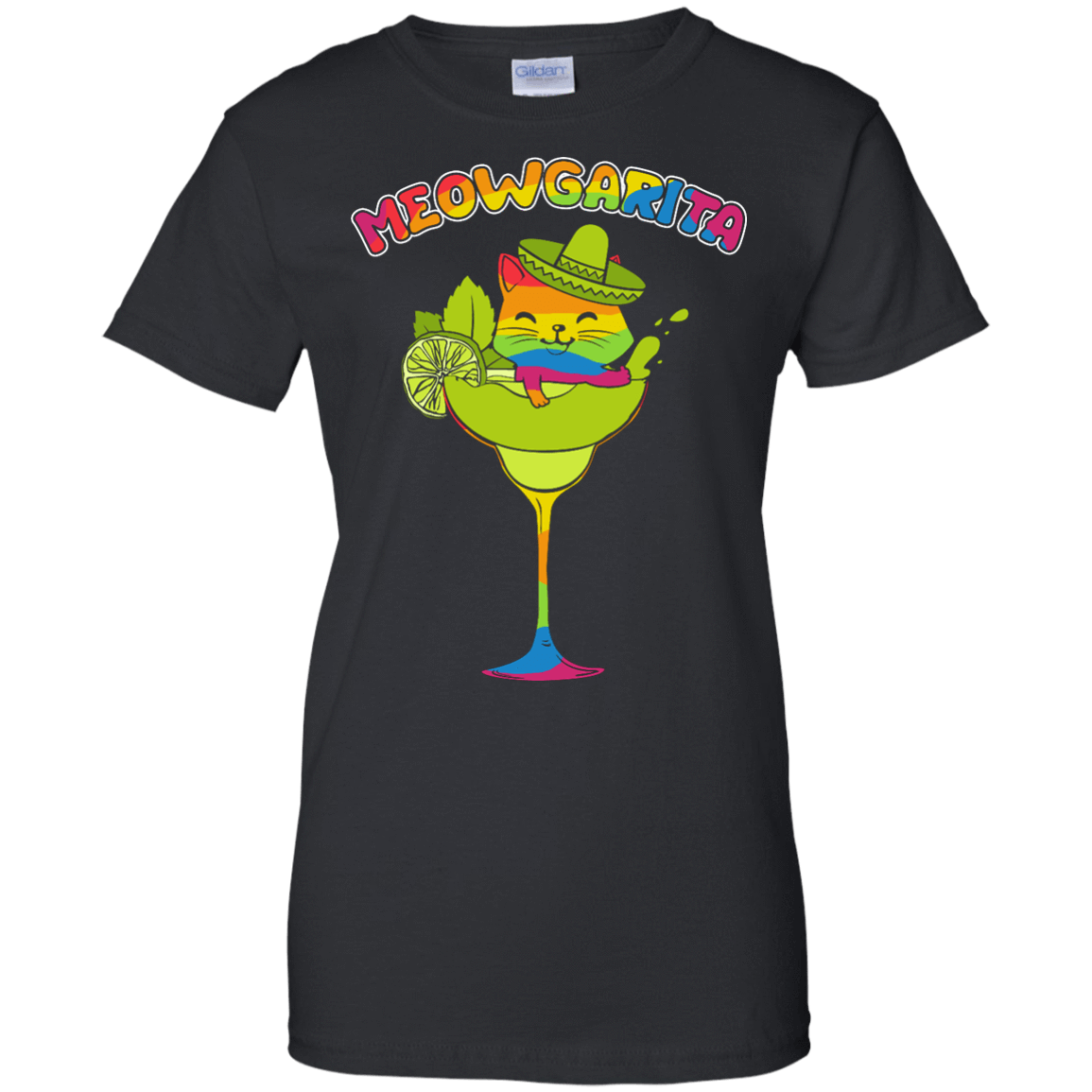 Rainbow Meowgarita Margarita Cat Lover T-Shirt & Hoodie | Teecentury.com