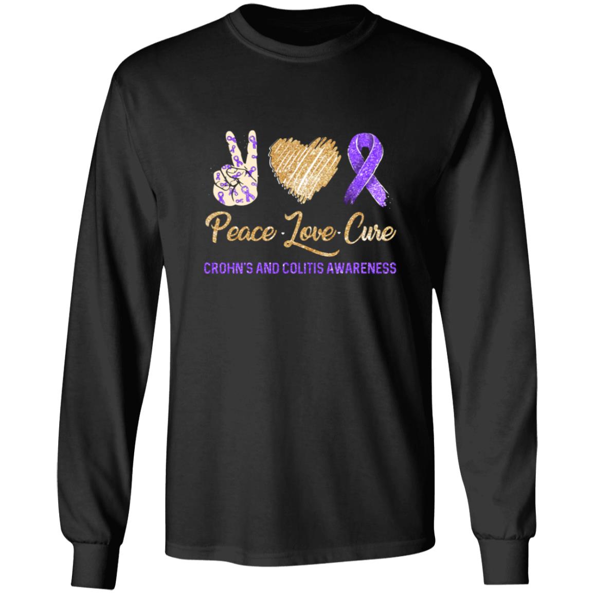 Peace Love Cure Crohn's And Colitis Awareness T-Shirt & Hoodie | Teecentury.com
