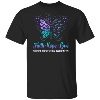 Faith Hope Love Butterfly Suicide Prevention Awareness T-Shirt & Hoodie | Teecentury.com