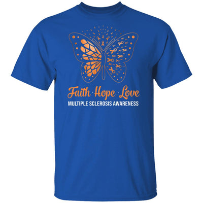 Faith Hope Love Orange Butterfly Multiple Sclerosis Awareness T-Shirt & Hoodie | Teecentury.com