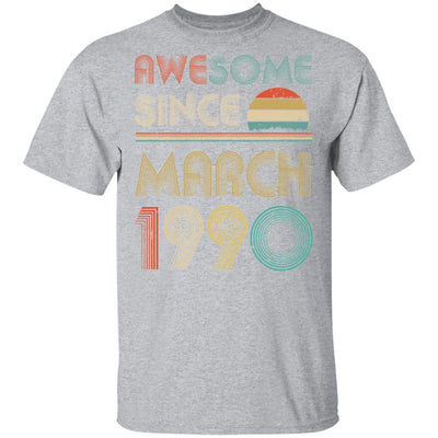 Awesome Since March 1990 Vintage 32th Birthday Gifts T-Shirt & Hoodie | Teecentury.com