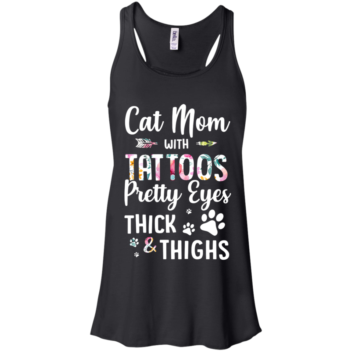 Cat Mom With Tattoos Pretty Eyes Thick Thighs T-Shirt & Tank Top | Teecentury.com