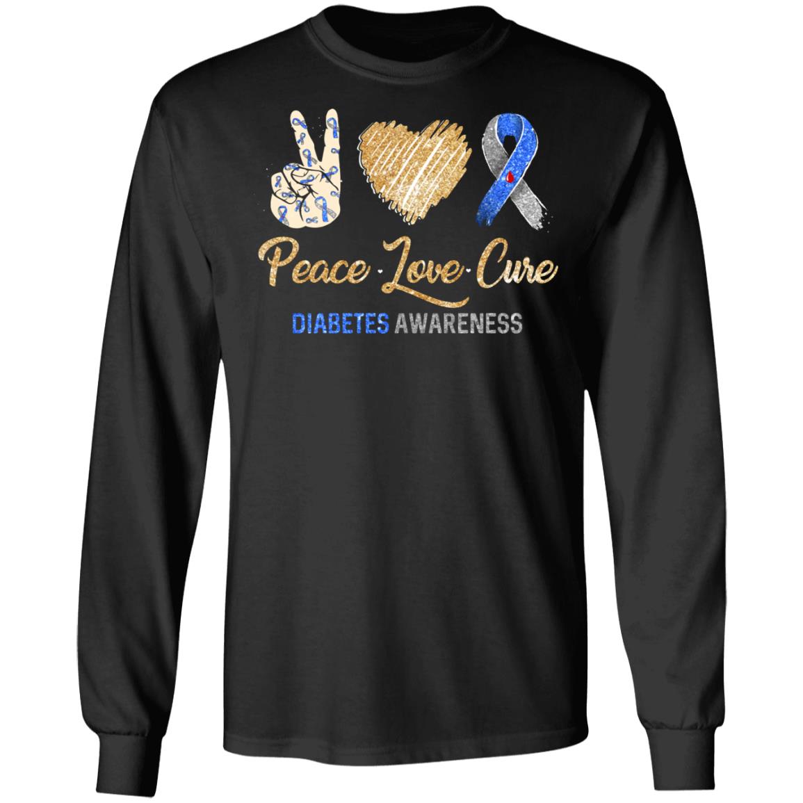 Peace Love Cure Diabetes Awareness T-Shirt & Hoodie | Teecentury.com