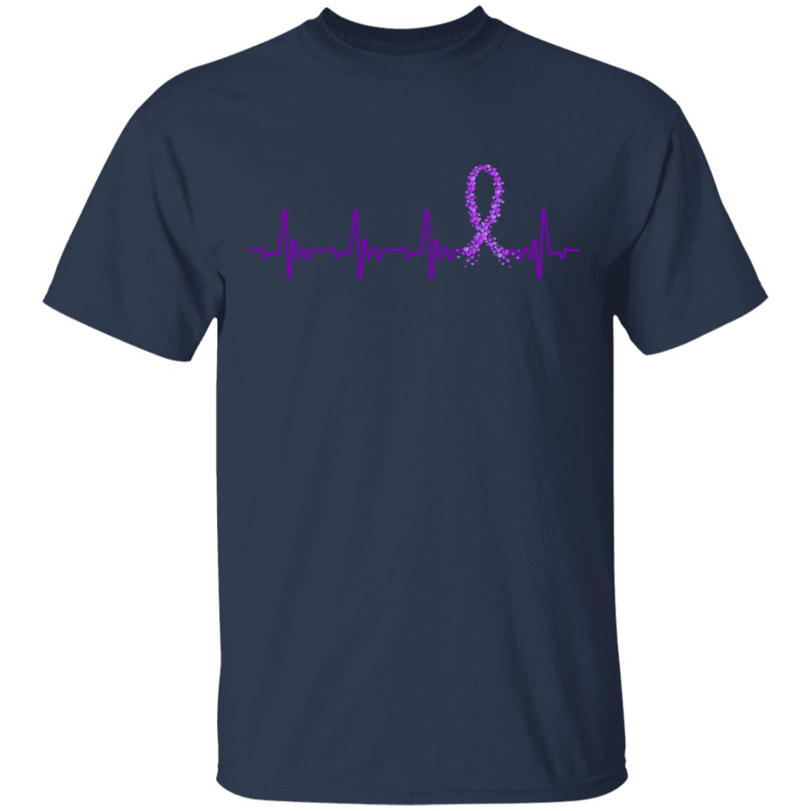 Alzheimer's Lupus Awareness Purple Ribbon Heartbeat T-Shirt & Hoodie | Teecentury.com