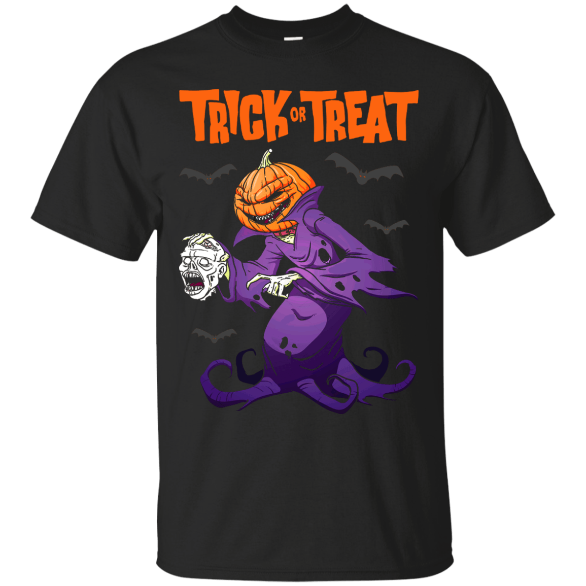 Trick Or Treat Pumpkin Zombie Halloween T-Shirt & Hoodie | Teecentury.com