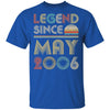 Legend Since May 2006 Vintage 16th Birthday Gifts T-Shirt & Hoodie | Teecentury.com