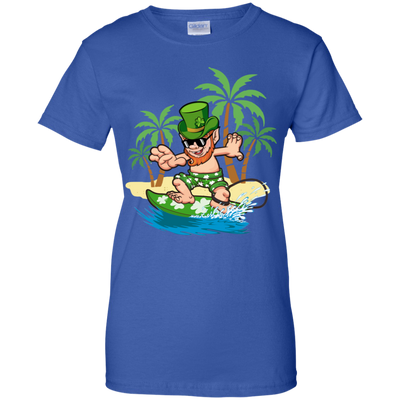 St Patricks Day Hawaiian Leprechaun Surfing T-Shirt & Hoodie | Teecentury.com