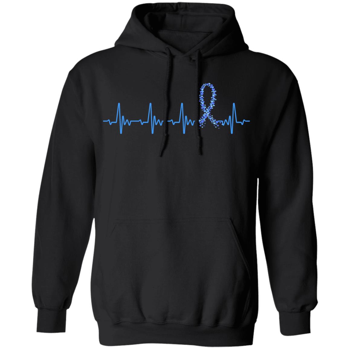 Colon Cancer Awareness Blue Ribbon Heartbeat T-Shirt & Hoodie | Teecentury.com