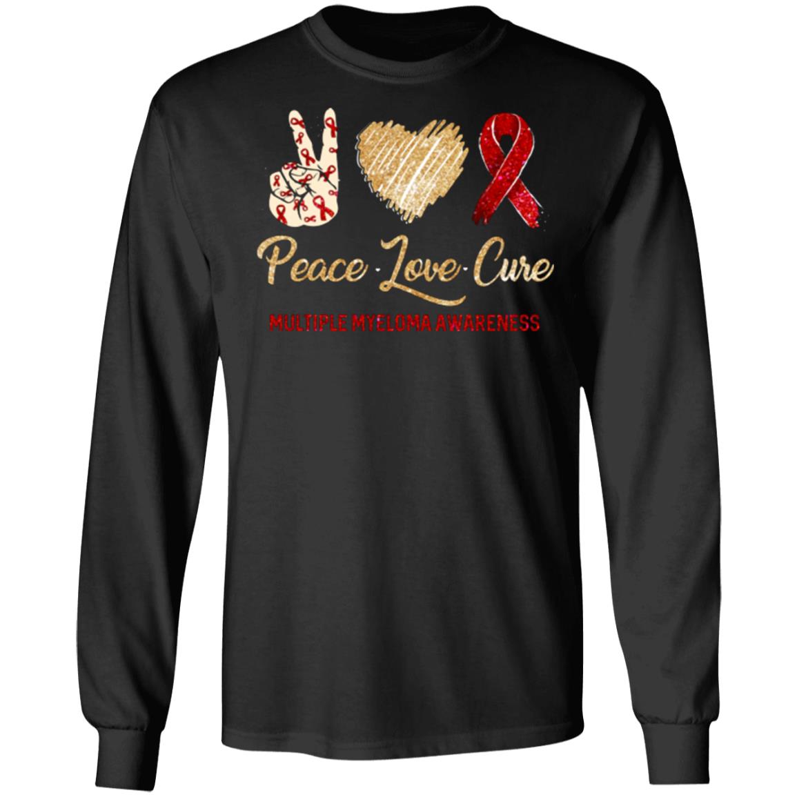 Peace Love Cure Multiple Myeloma Awareness T-Shirt & Hoodie | Teecentury.com