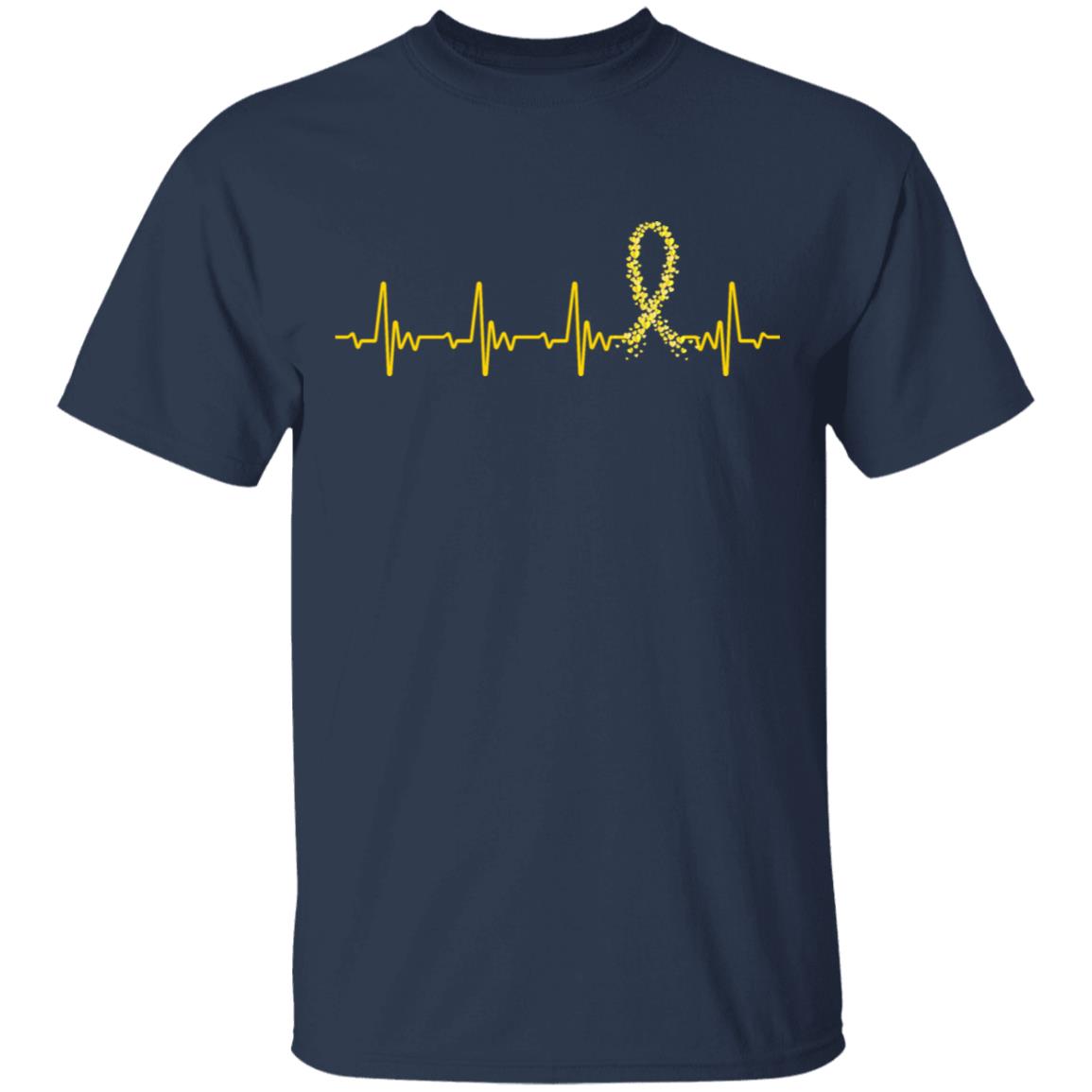 Childhood Cancer Awareness Gold Ribbon Heartbeat T-Shirt & Hoodie | Teecentury.com