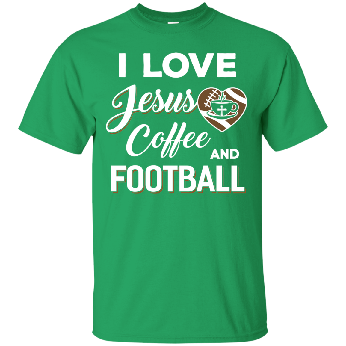 I Love Jesus Coffee & Football T-Shirt & Hoodie | Teecentury.com